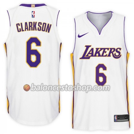 Camiseta Hombre NBA Los Angeles Lakers Jordan Clarkson 6 Nike 2017-18 Blanco Swingman